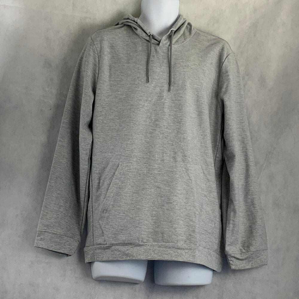 Alfani Men's Drawstring Hood Knit Lounge Pajama Top, Gray Heather, Medium